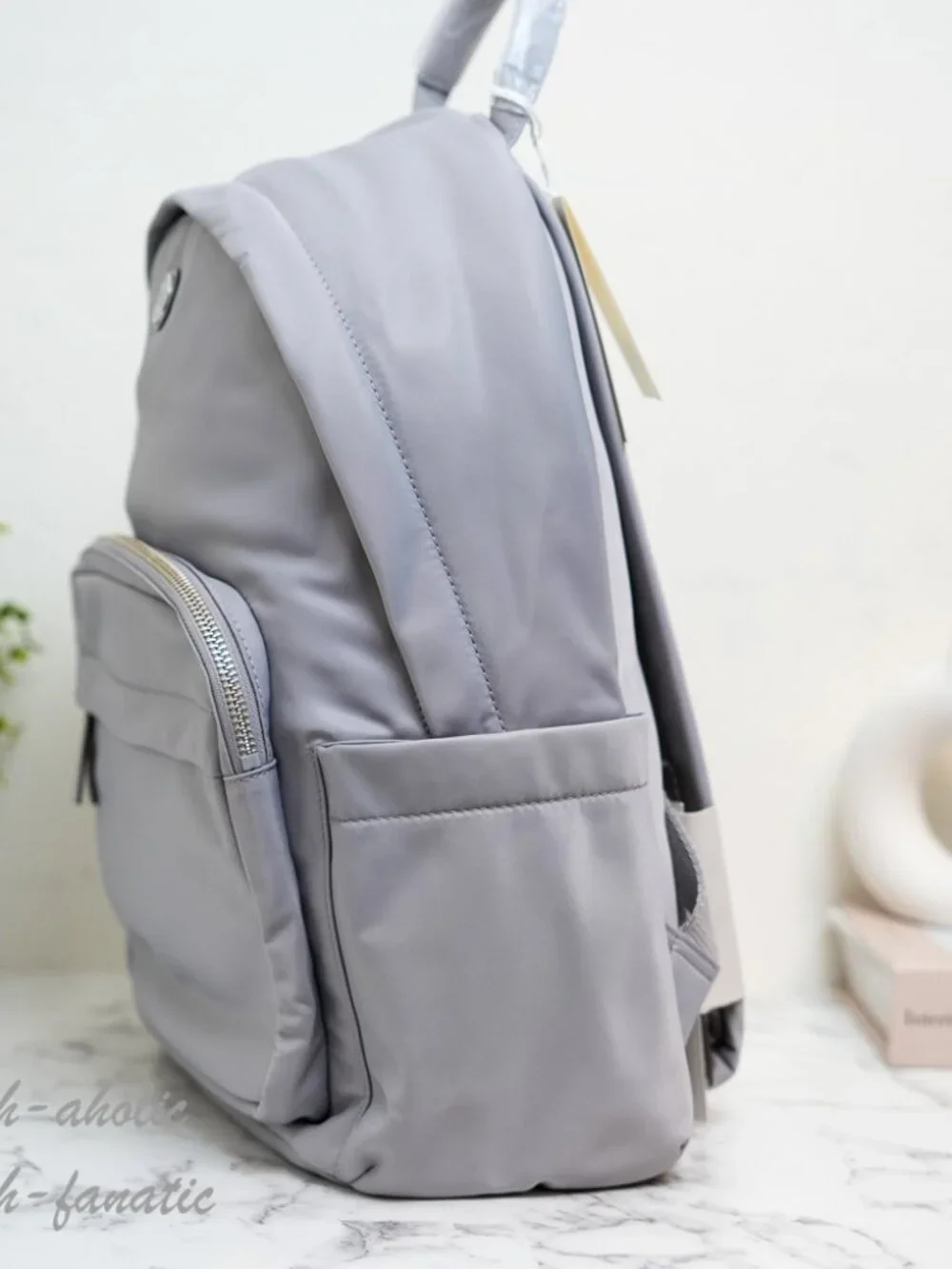 Tory Burch Ella Nylon Backpack in Bay Gray 173559 NWT